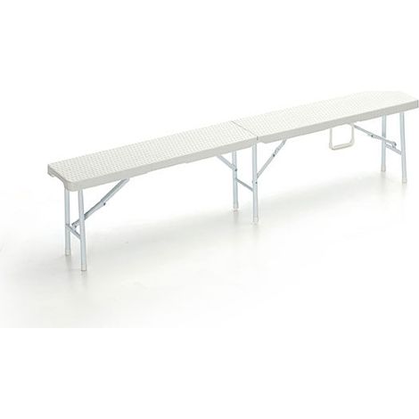 Panca Birreria da Giardino Pieghevole in Rattan Taddei Plastik 180 Bianco (1/4)