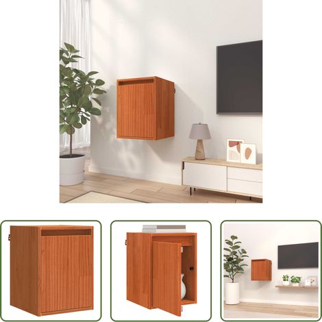 Rangement -  Meuble mural Cire marron 30 x 30 x 40 cm Bois de pin massif (1/5)