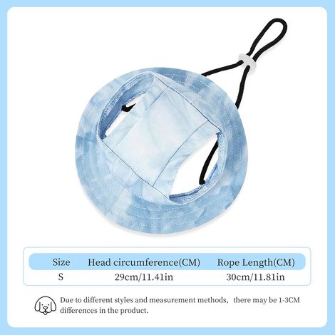 1 casquette de soleil, coton, ajustable, protection uv, chien, chat, petit animal, bleu (1/5)
