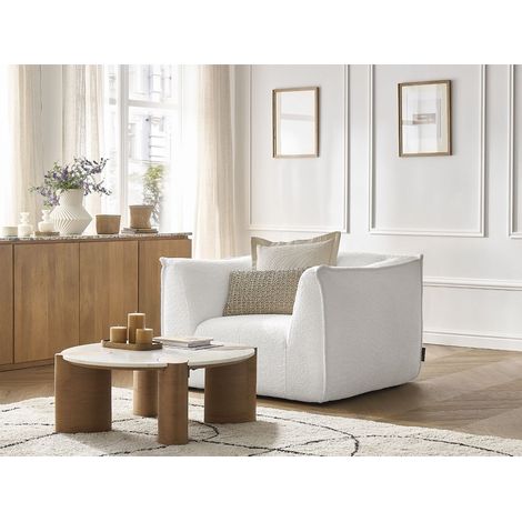 BOBOCHIC - Fauteuil GIORGIA tissu bouclette Blanc (1/5)