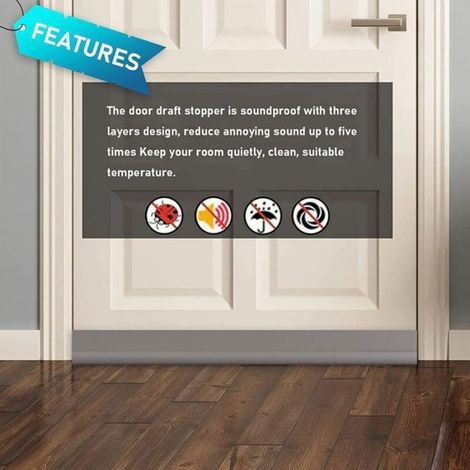 Joint de porte unilatéral - Étanchéité en cuir Anti insectes - Portes intérieures et extérieures - Blanc (1/4)