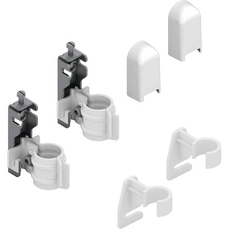 Coppia di mensole per installazione rapida a muro con sicurezza anti sgancio e distanziatori per radiatore tubolare a colonna - Colore bianco - Copertura in ABS bianca e isolanti in plastica - 2 pezzi (1/5)