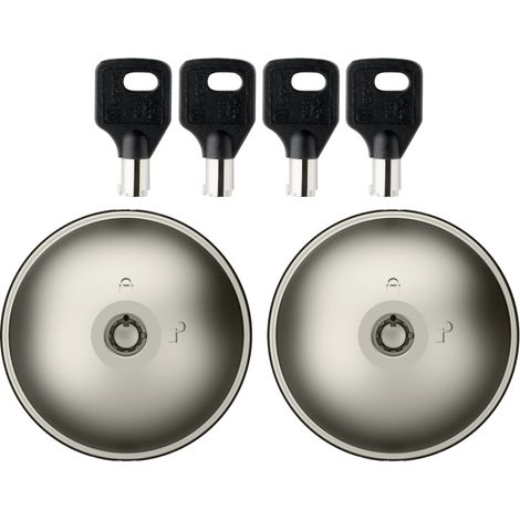 Meroni – Lot de 2 serrures antivol utilitaires double – Acier inox – Installation simple sur portes arrière et latérales – Pour véhicules utilitaires légers