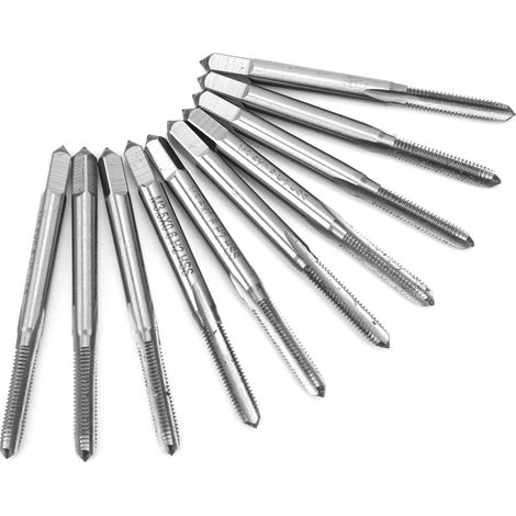 Lot de 10 tarauds M3,5 x 0,6 à goujures droites en acier rapide haute dureté - Outils à main pratiques (1/5)