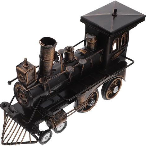 Modèle Réduit de Locomotive en Alliage Vintage Artisanal, Statue Décorative pour Bureau et Maison Simulation Réaliste, Ornement Créatif et Classique (1/5)