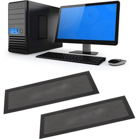Filtre Anti-poussière Magnétique pour Ventilateur PC Grille Fine PVC (120x360mm 2pcs Noir) Ventilation Boîtier et PSU (1/5)