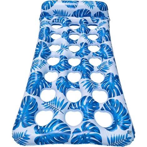 Hamac d'eau Gonflable Flotteurs Hamac d'eau de Piscine Gonflable avec Appui-Tête Radeau de lit de Chaise Flottante à air poreux pour Activités d'eau D'été en Plein Air 185 85CM (1/5)