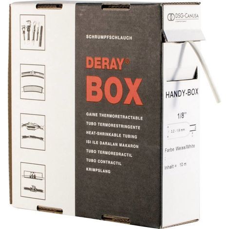 Gaine thermorétractable sans colle 2:1 DSG Canusa DERAY-Box 8610095902 blanc Ø intérieur nominal (avant réduction): 9.5 (1/2)