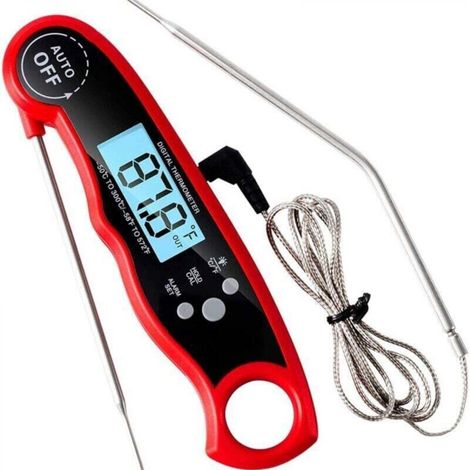 Dual Probe Kitchen Thermometer, BBQ Pastry Thermometer with Ultra-Fast Instant Read, Temperature Alarm, Backlit LCD Screen (1/5)