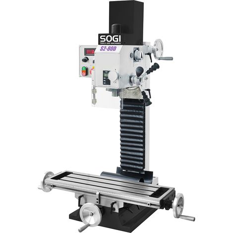 Fresatrice verticale SOGI S2-80D da banco per metalli - motore monofase 1.1 kW - testa inclinabile (1/5)