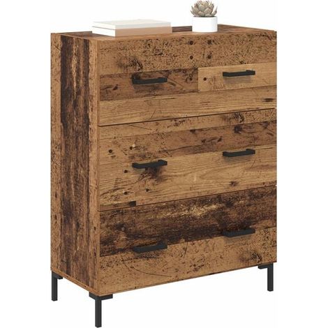 Buffet de Cuisine Rétro en Bois, 69.5 x 34 x 90 cm, Meuble de Rangement avec Structure en Bois d'Ingénierie et Métal, Style Vintage pour Salle à Manger (1/5)