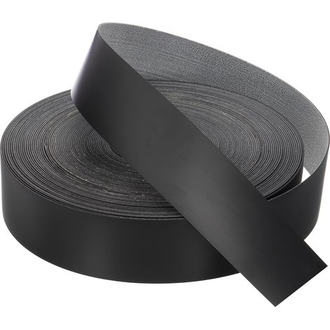 Bande de Chant 30.5 Mètre x 55mm, Bande Bordure Meuble Masquage Préencollé en PVC, Placage Contreplaqué Flexible avec Adhésif Thermofusible pour Bords Meuble Étagère Panneaux, Noir (1/5)