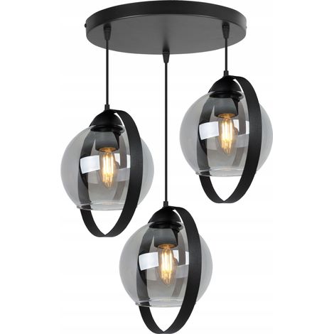LAMPE SUSPENDU MODERNE AVEC ANNEAUX D'ABAT-JOUR EN VERRE (1/5)