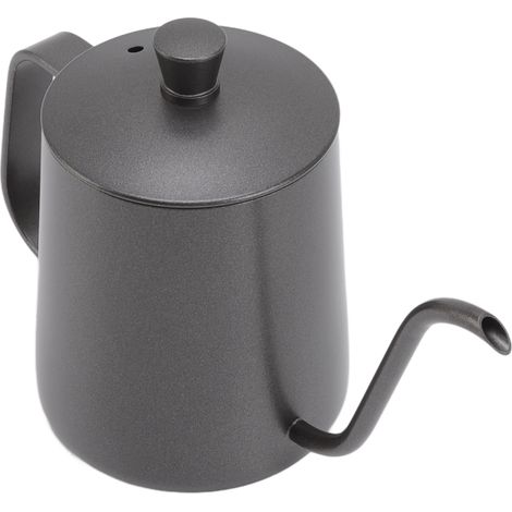 Bouilloire à café longue et étroite en acier inoxydable noir antirouille, petite bouilloire à filtre avec couvercle, 350 ml (1/5)