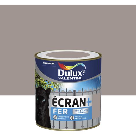 Peinture fer DULUX VALENTINE Ecran+ brillant Terre cendrée 0,5 L (1/3)