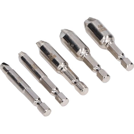 Extracteur de vis (lot de 5) en acier rapide nickelé, pour vis cassées (1/5)