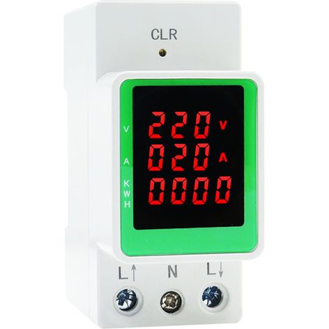 Irovami Compteur électrique rail LED – Tension/courant/puissance – Idéal pour maison, tableau, suivi (1/5)