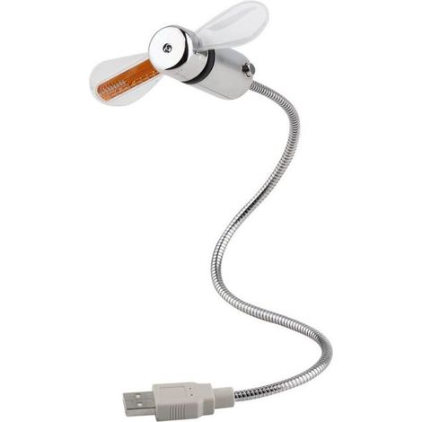 Mini ventilateur horloge USB, ventilateur horloge LED à col de cygne flexible, ventilateur horloge USB avec affichage de l'heure pour PC. (1/5)