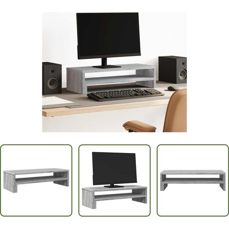 Support moniteur - Support de moniteur sonoma gris 54x22x15 cm bois d'ingénierie (1/5)