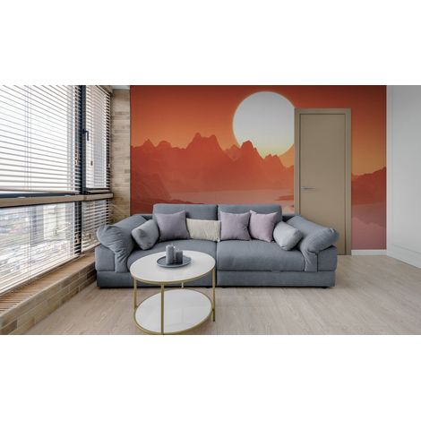 Papier Peint Montagne - Soleil Rougeoyant - 150 x 250 cm (1/2)