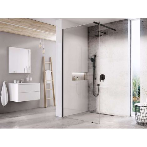 Ravak Walk-In - Duschwand Walk-In Wall Set 120, 120x200 cm, schwarz/Klarglas GW9WG030SZ1 (1/4)
