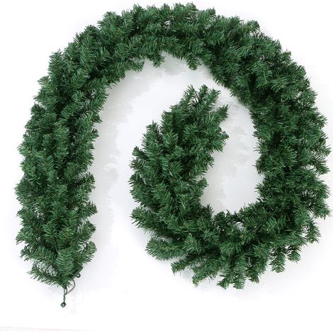 Guirlande de Noël - Guirlande de sapin verte - Décoration de Noël - Décoration de Noël pour l'extérieur et l'intérieur - 270 cm (300 pointes) (1/5)