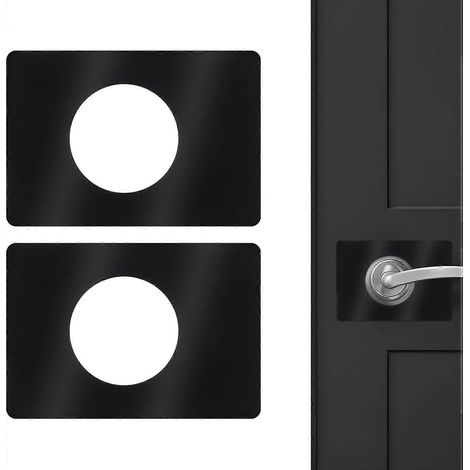 Kit de renfort de porte en acier inoxydable - Plaques de renfort pour trous de serrure - Noir - Pour portes intérieures et extérieures (1/5)