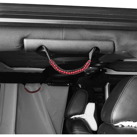 Barra di sicurezza per auto in paracord, 2 pezzi, maniglie di ricambio per Ford Bronco Jeep Wrangler (1/5)