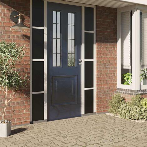 vidaXL Lámina de ventana esmerilada estática PVC negro 60x2000 cm (1/2)