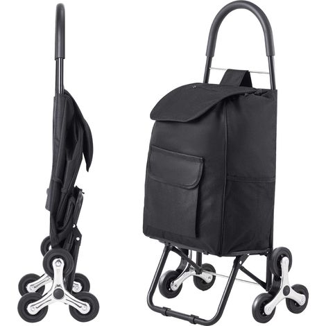 Chariot de Courses Pliable 36 L, Charge Max. 50 kg, Chariot Monte-Escaliers avec Panier pour Shopping et Usage Quotidien (1/5)
