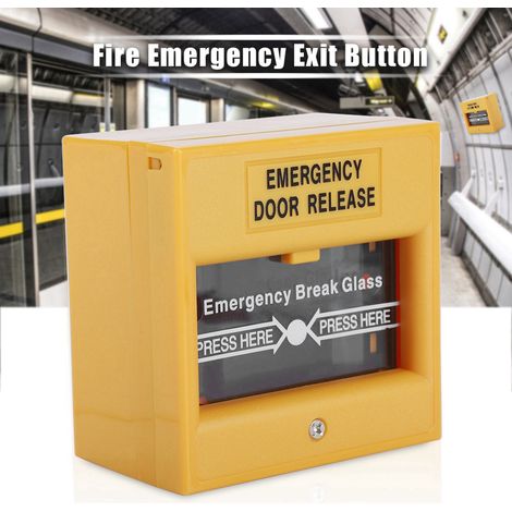 Bouton d'alarme incendie à briser d'urgence avec protection en verre pour issues de secours (1/5)