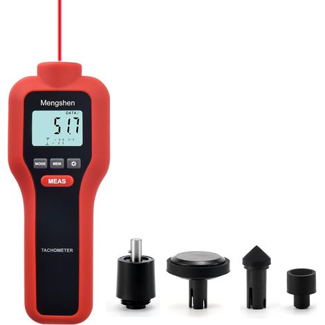 Digitaler Drehzahlmesser, 2-in-1-Drehzahlmesser für berührungslose und berührende Messung - TH-522 (1/5)