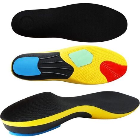 Semelles Orthopédiques Pour Hommes & Femmes Antidérapantes – Soutien Renforcé Avec Amorti Anti-Chocs, Soulage Voûte Et Talons Pour Fasciite Plantaire, épine Calcanéenne Et Pieds Plats (Eu 40-42 L)