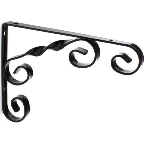 Escuadra para Estantería de Forja Fabricado en Acero  Negro  Medidas 13132183 mm  Sistema de Fijación Atornillado  1 Unidad -