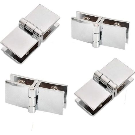 4 piezas de bisagras para puertas de vidrio de 180 grados, bisagras para puertas de vidrio, bisagras para puertas de vidrio de aleación de zinc, fáciles de instalar, adecuadas para vitrinas, vitrinas (1/3)