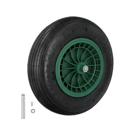 rueda carretilla neumatica para carretilla obra / jardin llanta plastico eje ø 20 mm. rueda carretilla jardin, carro invernadero (1/6)