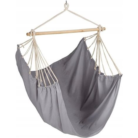 Silla colgante, columpio brasileño, hamaca, jardín, terraza, gris (1/5)