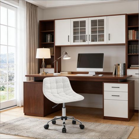 Chaise d’ordinateur confortable avec fauteuil lounge et tabouret bar bas design