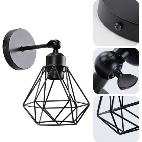 Retro E27 Wandleuchte 180 ° Drehbare Retro Industrie Innenbeleuchtung Wandlampe Schlafzimmer Wohnzimmer 1Pcs (1/4)