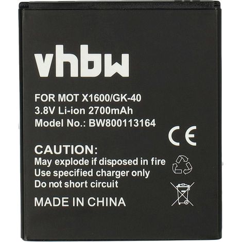 vhbw Akku kompatibel mit Motorola Moto XT1755, XT1750, XT1700, XT1677, XT1767PP, XT1767, XT1762 Handy Smartphone Telefon (2700 mAh, 3,8 V, Li-Ion) (1/5)