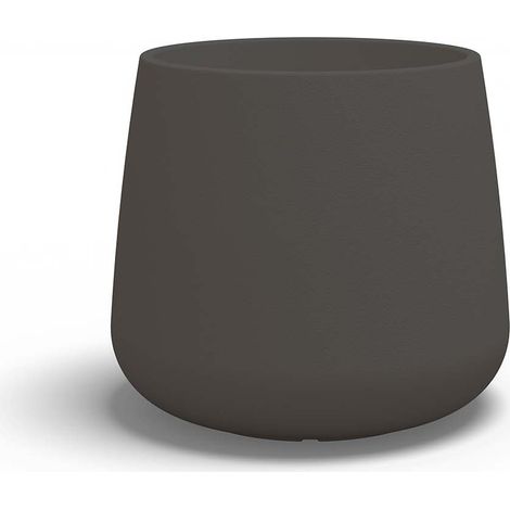 Vaso moderno di design Ø93 H65 in polimero antracite resistente per interno ed esterno - Made in Italy - Monacis