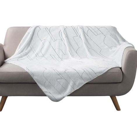 Plaid imprime metallise 125 x 150 cm Domeas blanc (1/3)