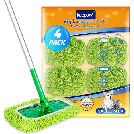 4 Chiffons s pour Swiffer Balai – lavables, Sec & Humide (1/5)