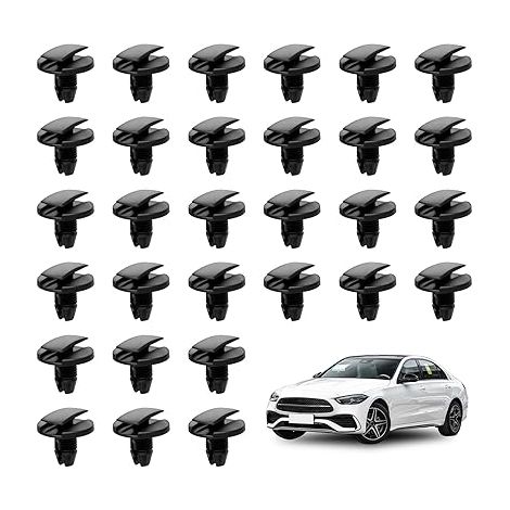 Clips de Fixation Voiture Parechocs, Rivet Plastique Attaches, Garde-Boue Rivets de Retenue, Agrafe Carrosserie pour Auto Panneaux Garniture de Portière Compatible avec (1/5)