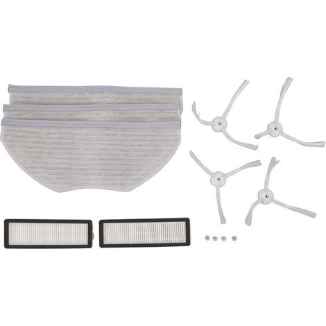 Lot de 3 brosses latérales + filtres + serpillères anti-enroulement pour aspirateur robot Mijia STFCR01SZ (1/5)