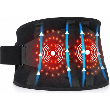 Ceinture Lombaire de Massage Vibrant avec Chauffage par Lumière Rouge et Renforts
