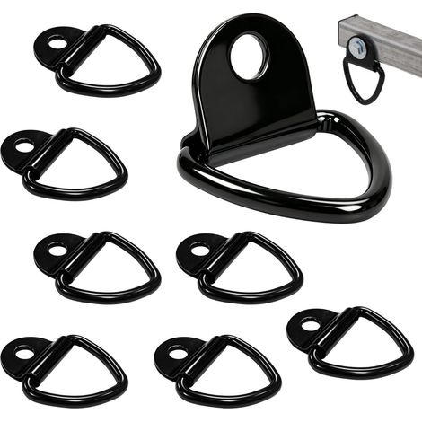 Set mit 8 D-Ringen für Anhänger - Hochleistungs-Zurrösen - D-Ring zur Ladungssicherung - Zurrösen für Lkw, Pkw und Anhänger (maximale Traglast 1000 kg) (1/5)