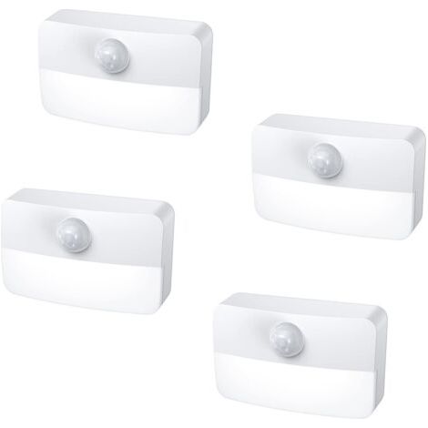 Veilleuse LED Détecteur de Mouvement (Lot de 4) – Autocollante, Éclairage Cuisine, Escalier, Armoire, Économique et Pratique (1/5)