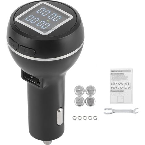 4 pièces Capteur de Pression des Pneus Type Allume-Cigare Système de Surveillance Sans Fil avec Capteurs Externes DC 8V‑16V (1/5)