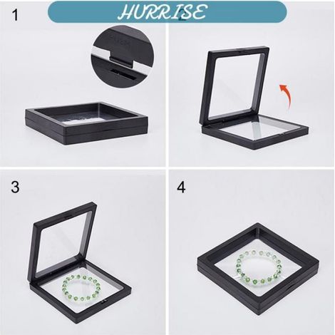 Sonew Vitrine à cadre flottant 3D 10 pièces 3D cadre flottant vitrine autoportant flottant bijoux mallette de luminaire lit (1/5)